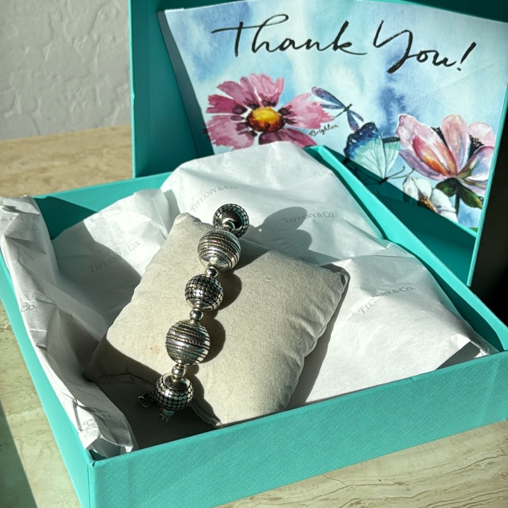 Beautiful Brighton Silver Ball Bracelet Adjustable up to 9” Giftable w Pouch